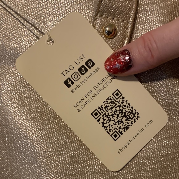 Gold Sparkle White Elm Aquila Bag w/long strap& dust cover- NWT- sold out color! - Picture 10 of 11